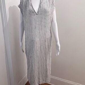 Chic White and Black Polka Dot Dress